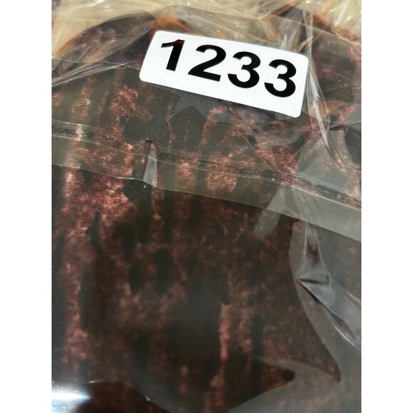 Ralph Lauren Green Label Dress Ruched Animal print Brown sz 10 y2k babydoll work - Picture 9 of 9